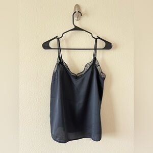 Abercrombie & Fitch black Satin Lace Trim Double Strap Cami size S